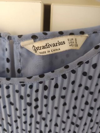 Blusa Stradivarius Plisada Lunares Talla S