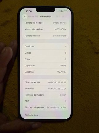 iPhone 14 Plus 128GB Blu