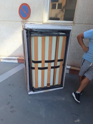Sofá Cama 2 Plazas Gris y Azul