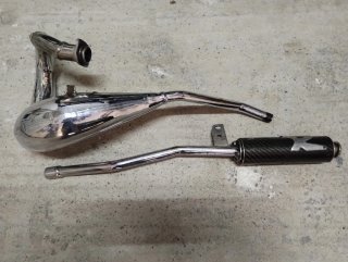 Tubo Escape Turbo Kit R cromado para Derbi Senda