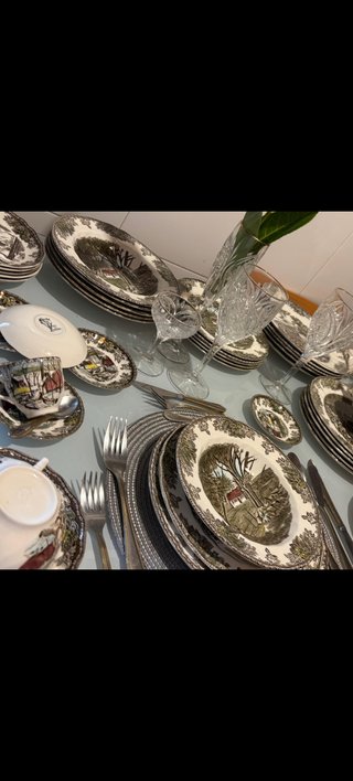 Vajilla Inglesa Porcelana y Cristal