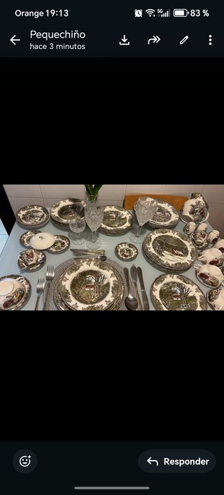 Vajilla Inglesa Porcelana y Cristal