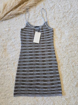Vestido Zara metálico listrado