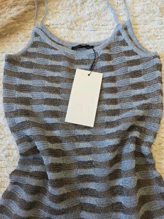 Vestido Zara metálico listrado