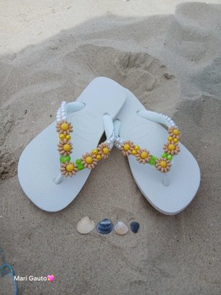 Havaianas Decoradas Perlas y Dorados