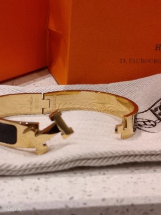 Bracciale Hermes H Nero Oro