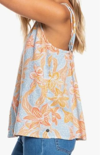 Blusa Roxy Floral Azul y Naranja