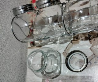 Porta spezie cucina 4 barattoli vetro con supporto