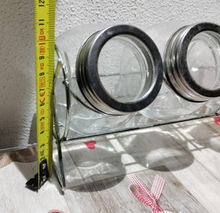 Porta spezie cucina 4 barattoli vetro con supporto