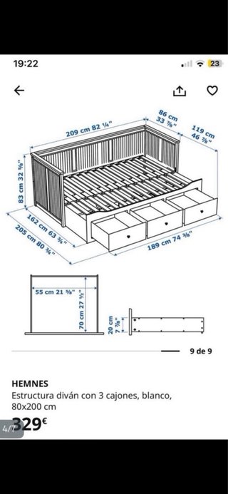 CAMA DIVAN IKEA IMPECABLE No incluye colchones