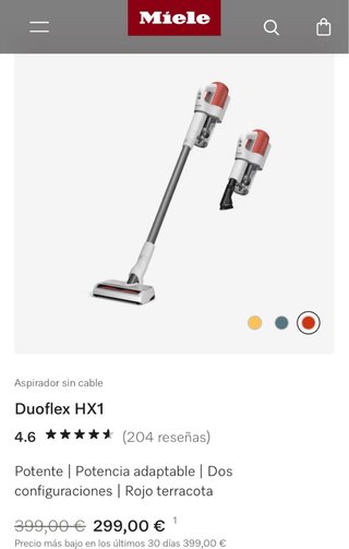 Aspirador Miele Duoflex HX1 sin cable