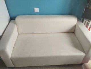 Sofá blanco 2 plazas