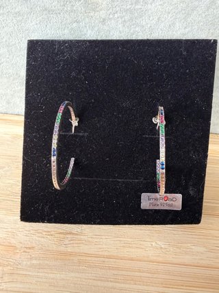 Pendientes Aro Plata Ley 925 Multicolor