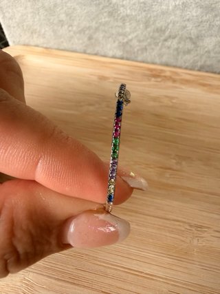 Pendientes Aro Plata Ley 925 Multicolor