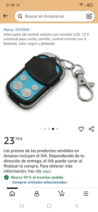 Mando control remoto TOTMOX 4 botones Soloel mando