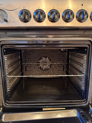 Horno + encimera a gas 4 fuego acero inox.