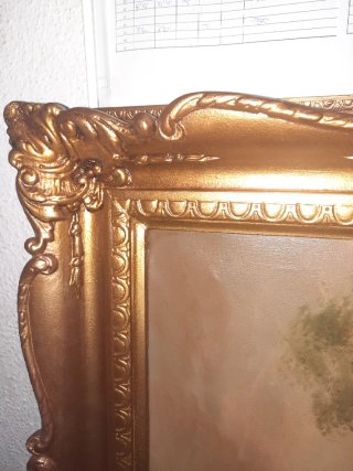 Cuadro antiguo lienzo flores