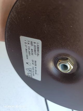 Lámpara de mesa metal pantalla granate