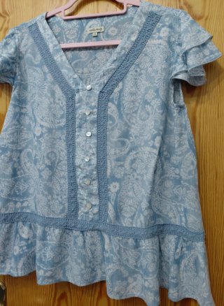 Blusa Natura Estampada Azul Talla M/L
