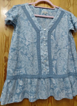 Blusa Natura Estampada Azul Talla M/L