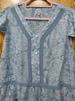 Blusa Natura Estampada Azul Talla M/L