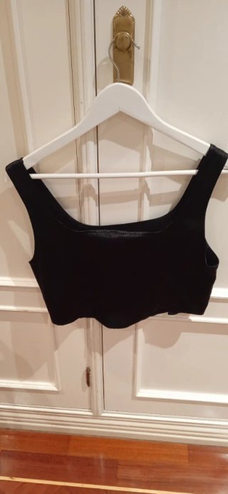 Top Divided H&M Satén Negro Talla L