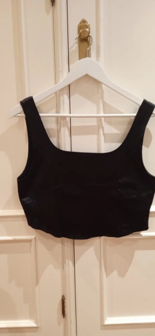 Top Divided H&M Satén Negro Talla L