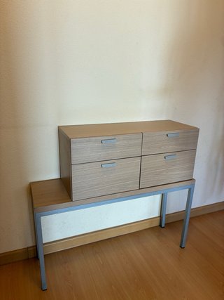 Mueble cajonera madera y metal