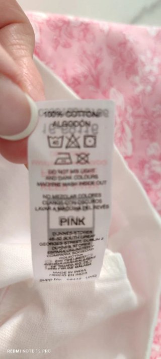 Pijama Dunnes Stores Talla S Flores Rosa Blanco