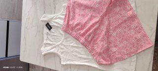 Pijama Dunnes Stores Talla S Flores Rosa Blanco