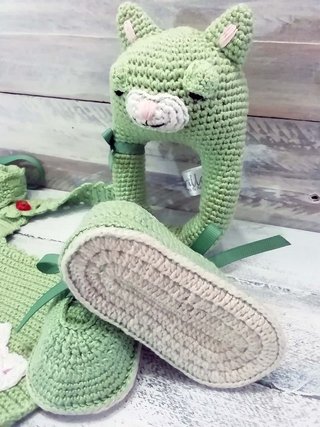 Patucos babero chupetero y sonajero 3-6 m algodón