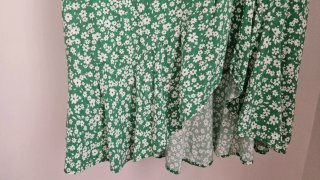Falda larga floral Bershka