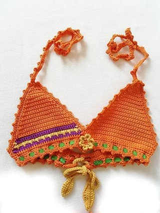 Bikini tejido a crochet bebés 1-2 años Nuevo