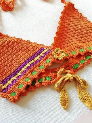 Bikini tejido a crochet bebés 1-2 años Nuevo