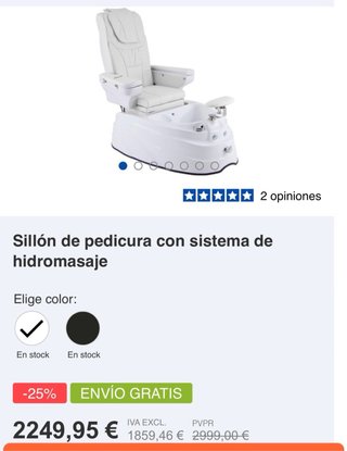 2 Sillones de pedicura con sistema de hidromasaje