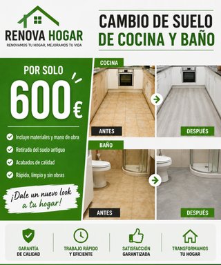 Cambio de suelo cocina y baño