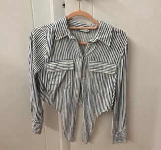 Camisa Zara rayas azul y blanca mujer
