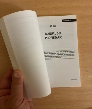 Manual Suzuki LT-Z50 + Pegatinas Originales