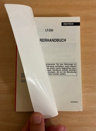 Manual Suzuki LT-Z50 + Pegatinas Originales