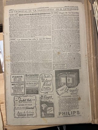 Periódico La Vanguardia 3/1/1945