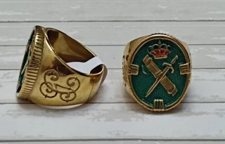 REBAJADO. SELLO ANILLO BAÑO ORO G. CIVIL
