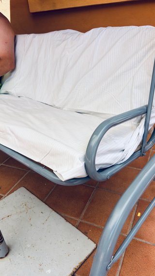 Balancín de jardín convertible en cama