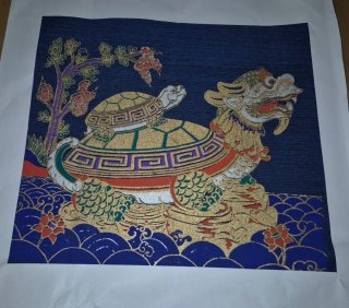 Tapiz Tailandés Tela Azul y Dorado