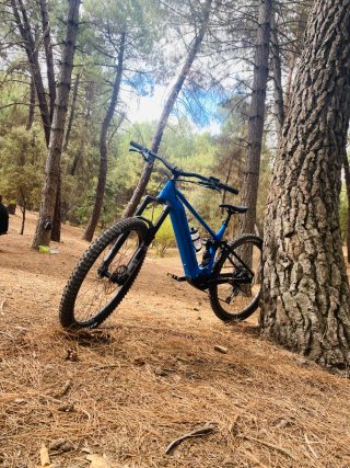 Bicicleta eléctrica azul