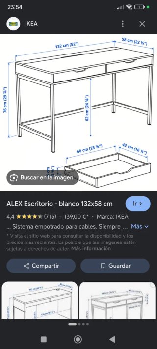 Escritorio IKEA Alex Gris