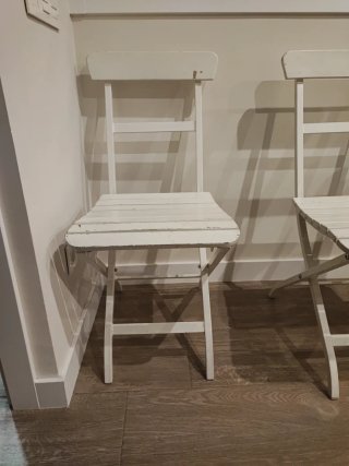 Juego de 2 Sillas Plegables Blancas