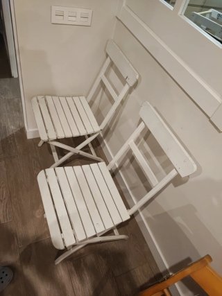 Juego de 2 Sillas Plegables Blancas