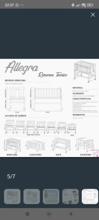 Minicuna Allegra con colchon