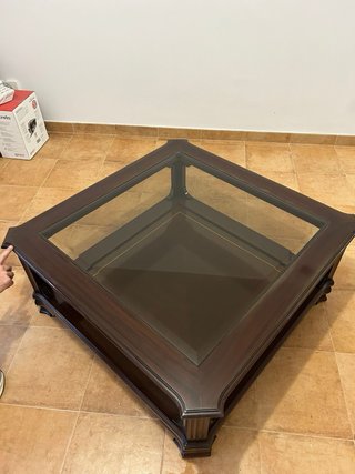 Mesa de centro madera y cristal