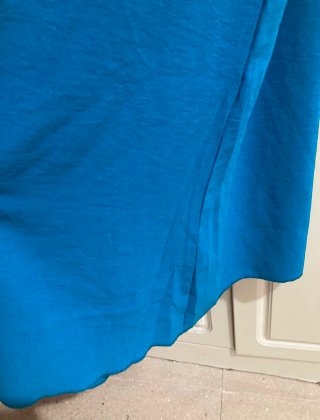 Vestido largo azul con encaje Talla. M.L